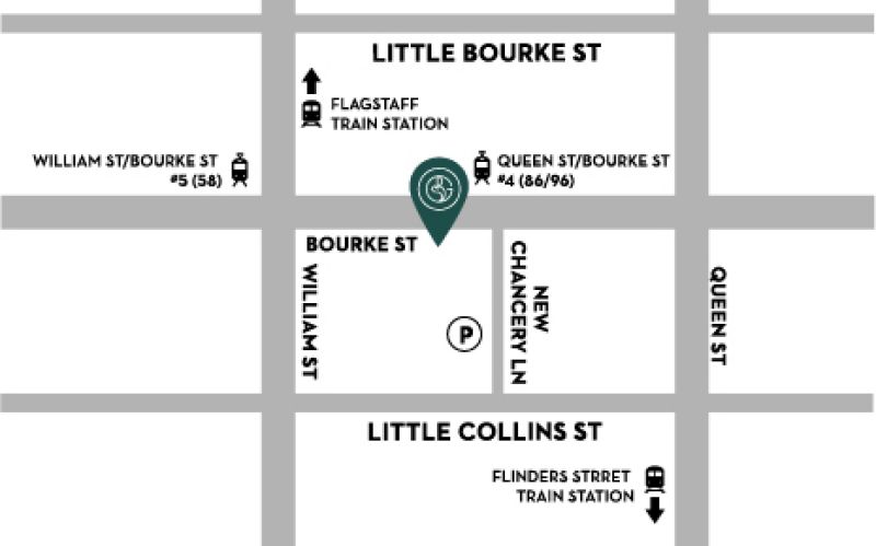 Map of Bourke Street Green in Melbourne CBD